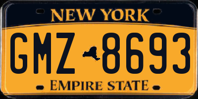 NY license plate GMZ8693