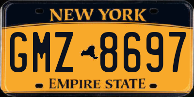 NY license plate GMZ8697