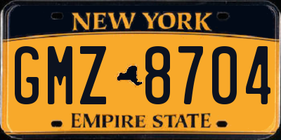 NY license plate GMZ8704