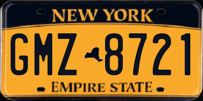 NY license plate GMZ8721