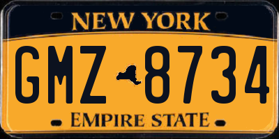 NY license plate GMZ8734