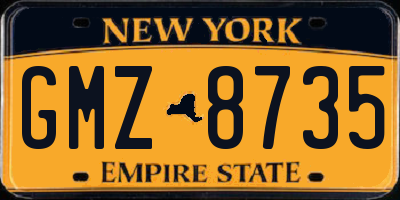 NY license plate GMZ8735