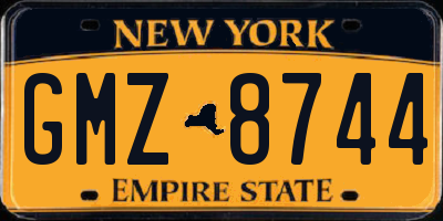 NY license plate GMZ8744