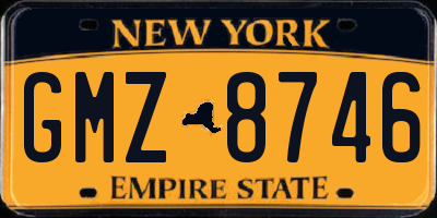 NY license plate GMZ8746