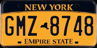 NY license plate GMZ8748