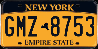 NY license plate GMZ8753