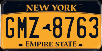 NY license plate GMZ8763