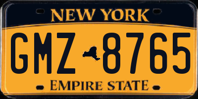 NY license plate GMZ8765