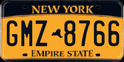 NY license plate GMZ8766