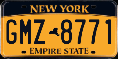NY license plate GMZ8771