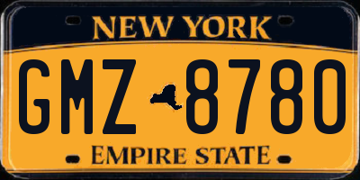 NY license plate GMZ8780