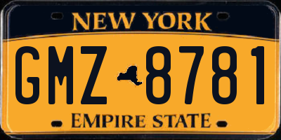 NY license plate GMZ8781
