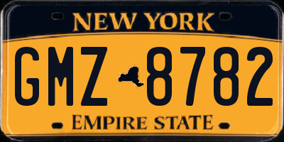 NY license plate GMZ8782