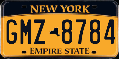 NY license plate GMZ8784