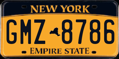 NY license plate GMZ8786