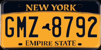 NY license plate GMZ8792