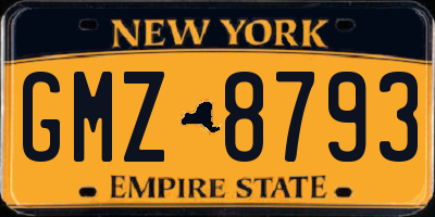 NY license plate GMZ8793