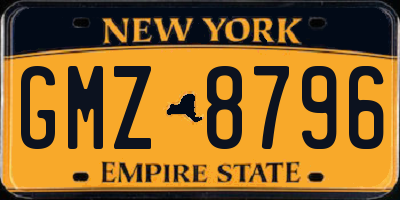 NY license plate GMZ8796