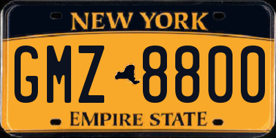 NY license plate GMZ8800