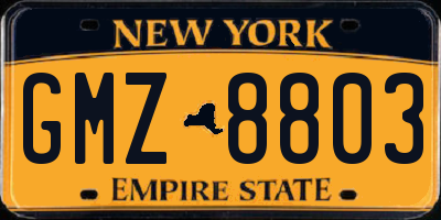 NY license plate GMZ8803