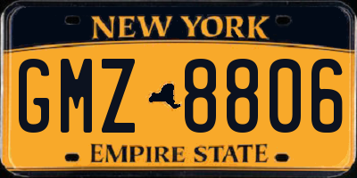 NY license plate GMZ8806