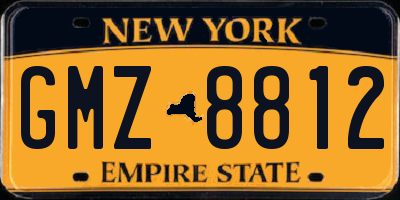 NY license plate GMZ8812