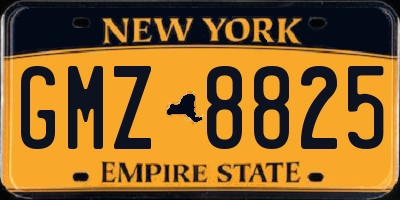 NY license plate GMZ8825