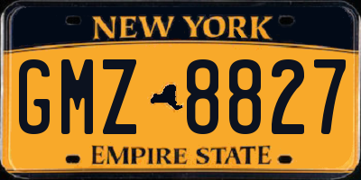 NY license plate GMZ8827