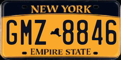 NY license plate GMZ8846