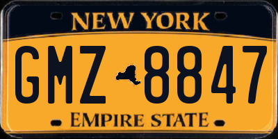 NY license plate GMZ8847