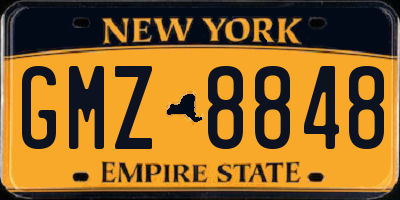 NY license plate GMZ8848
