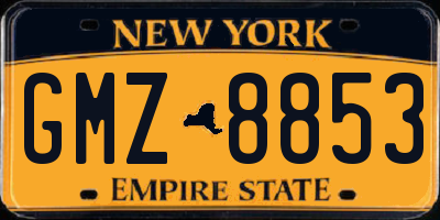 NY license plate GMZ8853