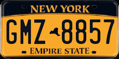 NY license plate GMZ8857