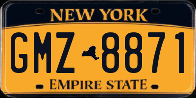 NY license plate GMZ8871