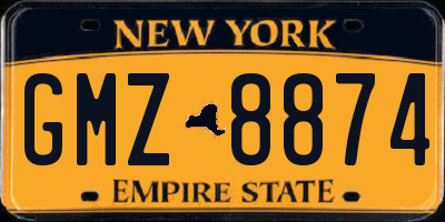 NY license plate GMZ8874