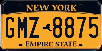 NY license plate GMZ8875
