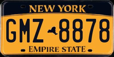 NY license plate GMZ8878
