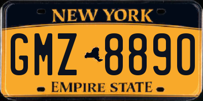 NY license plate GMZ8890