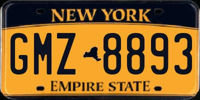 NY license plate GMZ8893