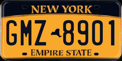 NY license plate GMZ8901