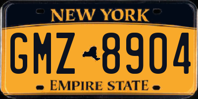 NY license plate GMZ8904