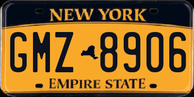 NY license plate GMZ8906