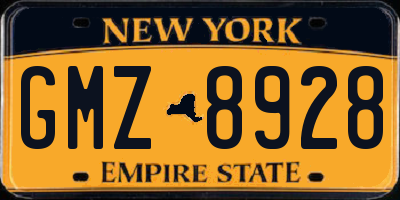 NY license plate GMZ8928