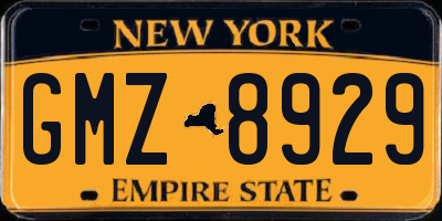NY license plate GMZ8929