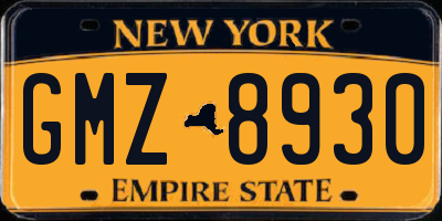 NY license plate GMZ8930