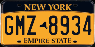 NY license plate GMZ8934
