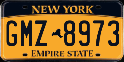 NY license plate GMZ8973