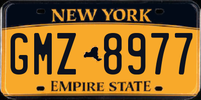 NY license plate GMZ8977