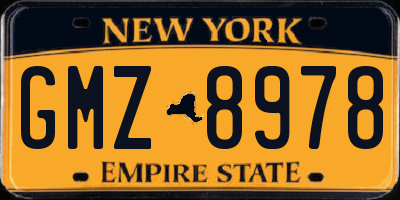 NY license plate GMZ8978