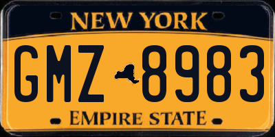 NY license plate GMZ8983